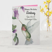 Carte Merveilleuse Niece Birthday Hummingbird Greeting C (Fleur jaune)