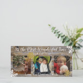 Carte Merveilleuse période de l'année Flocons et Bois (Debout devant)