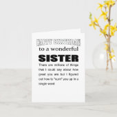 Carte merveilleuse soeur heureux anniversaire (Fleur jaune)