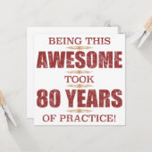 Carte Merveilleux 80e anniversaire (Devant/Arrière en situation)