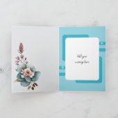 Carte Merveilleux anniversaire de grand-mère floral bleu (Intérieur)