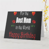 Carte Merveilleux anniversaire maman avec cœur et fleur (Fleur jaune)