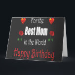 Carte Merveilleux anniversaire maman avec cœur et fleur<br><div class="desc">Magnifique design d'anniversaire avec cœur et fleur pour votre adorable maman</div>