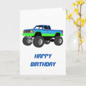 Carte Merveilleux Camion Monster (Fleur jaune)
