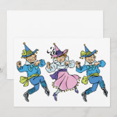 Carte Merveilleux Magicien d'Oz, Mignons Munchkins Danse (Devant / Derrière)