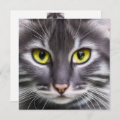 Carte Merveilleux portrait de chat (Devant / Derrière)