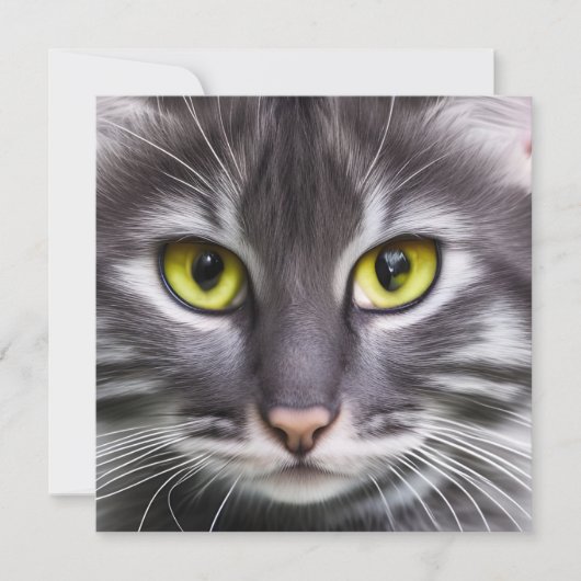 Carte Merveilleux portrait de chat (Devant)