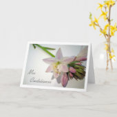 Carte Mes condoléances, sympathy In French, Hosta Flower (Fleur jaune)