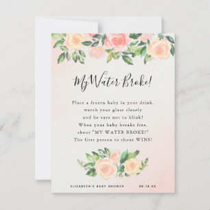 Carte Mes eaux ont cassé Jeu de Baby Shower