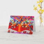 Carte Mes fleurs de coeur pour vous arbre de la vie (Fleur jaune)