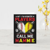 Carte Mes joueurs de baseball softball préférés m'appell (Fleur jaune)