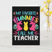Carte Mes lapins préférés m'appellent enseignant Clroom (Fleur jaune)