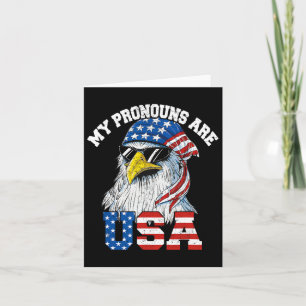 Carte Mes pronoms sont aigle patriotique Usa drôle 4 jui