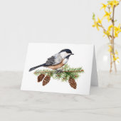 Carte Mésange à tête noire (Fleur jaune)