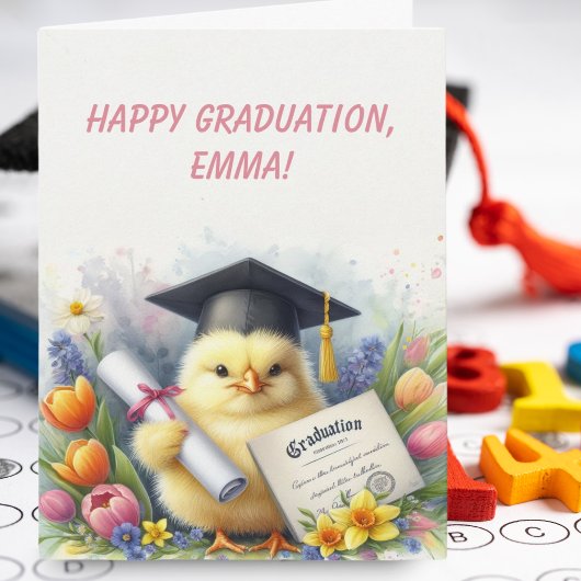 Carte Mésange adorable Joyeuse remise de diplôme