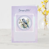 Carte Mésange chantant la tendresse (Fleur jaune)