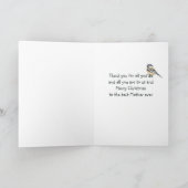 Carte Mésange de Noël Aquarelle Mère (Intérieur)
