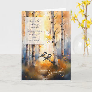 Carte Mésanges Forêt De Bouleaux D'automne Sympathie