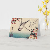 Carte Mésanges sur une branche de cerise, Hiroshige (Fleur jaune)
