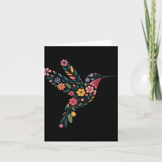 Carte Messag caché subtil anti-Trump Floral Hummingbird (Devant)