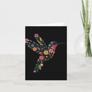 Carte Messag caché subtil anti-Trump Floral Hummingbird