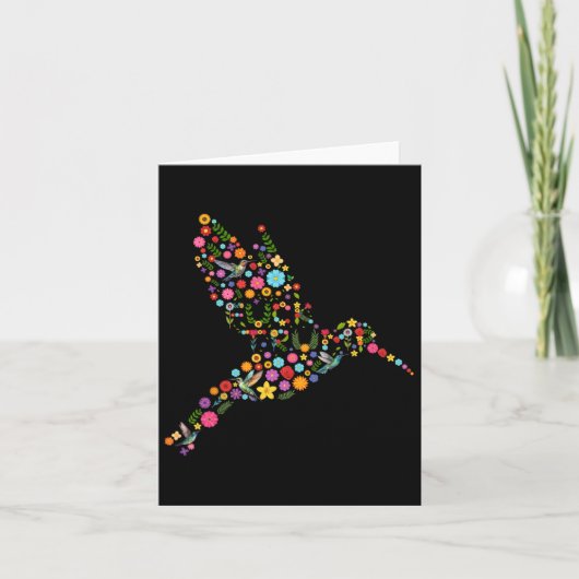 Carte Messag caché subtil anti-Trump Floral Hummingbird (Devant)