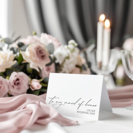 Carte Message "À La Fille D'Honneur Le Jour De Mon