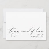 Carte Message "À La Fille D'Honneur Le Jour De Mon (Devant)