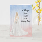 Carte Message à la fille le jour du mariage des parents (Fleur jaune)