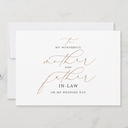 Carte Message à ma mère et mon père Mariage de belle-fam (Devant)