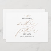 Carte Message à ma mère et mon père Mariage de belle-fam (Devant / Derrière)