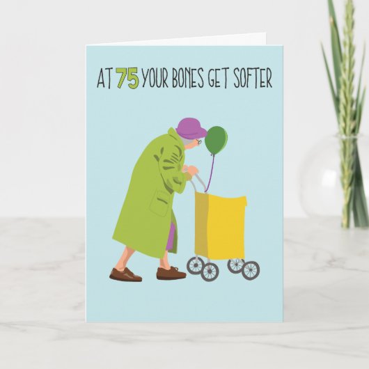 Carte Message amusant 75e anniversaire (Devant)