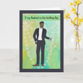 Carte Message au mari le jour du mariage (Fleur jaune)