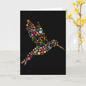 Carte Message caché subtil anti-Trump de colibri floral (Fleur jaune)