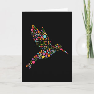 Carte Message caché subtil anti-Trump de colibri floral