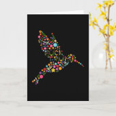 Carte Message caché subtil anti-Trump de colibri floral (Fleur jaune)