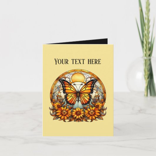 Carte Message d'ajout de papillon mignon (Devant)