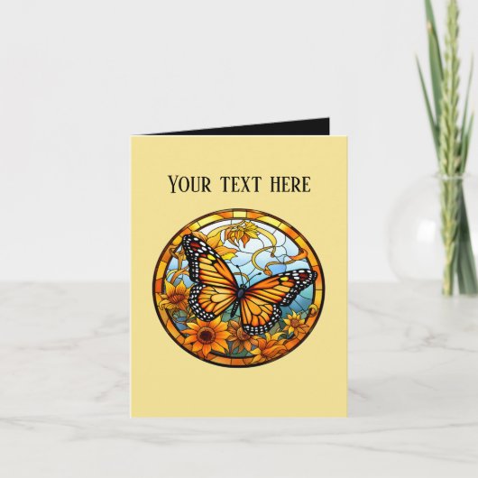 Carte Message d'ajout de papillon mignon (Devant)