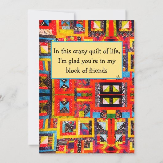 Carte Message d'ami Quilters, groupe de guilde quilt, (Devant)