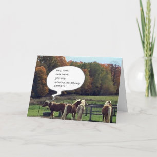 CARTE **MESSAGE D'ANNIVERSAIRE** DE CERTAINS CHEVAUX COO