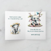 Carte Message d'anniversaire de grand-enfant éléphant sa (Intérieur)