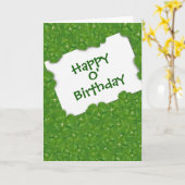 Carte Message d'anniversaire irlandais dans des trèfles (Fleur jaune)