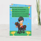 Carte Message d'anniversaire secret pour garçons mignons (Dos)