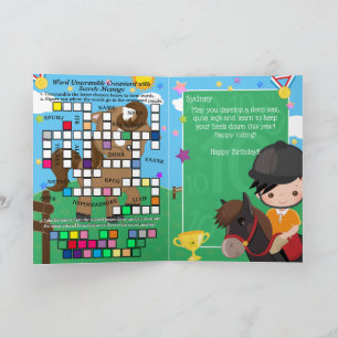 Carte Message d'anniversaire secret pour garçons mignons