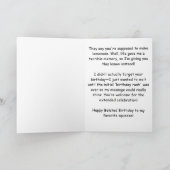 Carte Message d'anniversaire tardif drôle : Thème citron (Intérieur)