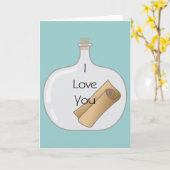 Carte Message dans une bouteille (Fleur jaune)