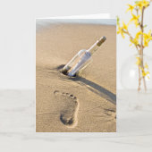 Carte Message dans une bouteille (Fleur jaune)