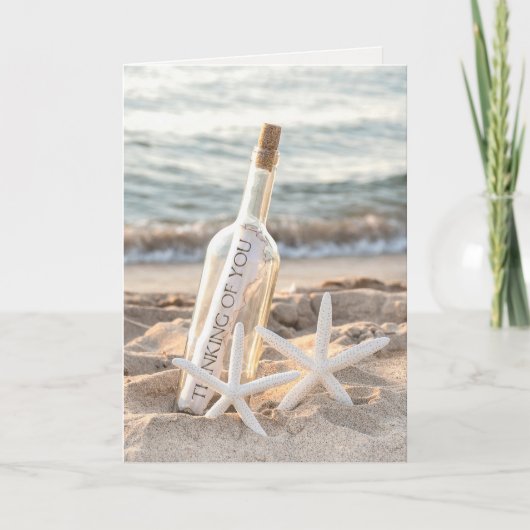 Carte Message dans une bouteille avec Starfish Penser à  (Devant)