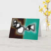 Carte Message dans une bouteille : Brown Abstrait, Turqu (Fleur jaune)