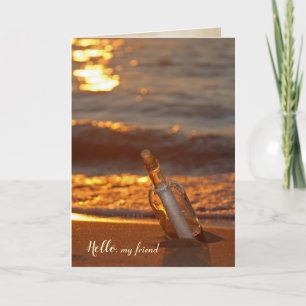 Carte Message dans une bouteille pour ami